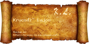 Krucsó Lajos névjegykártya